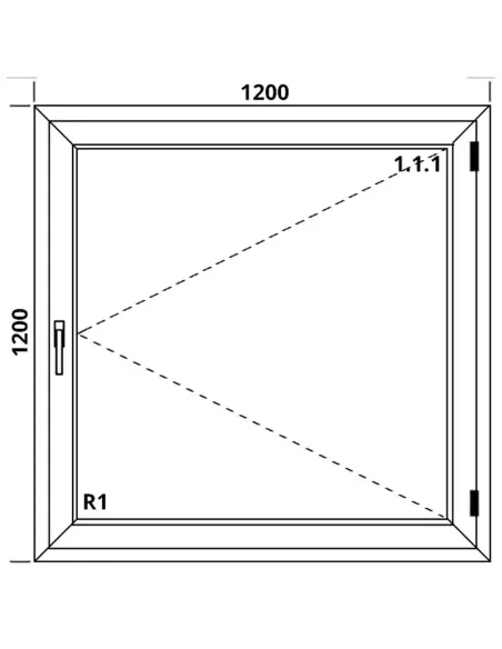 Okno PCV 120 x 120 cm Rozwierne Trzyszybowe Aluplast IDEAL 8000