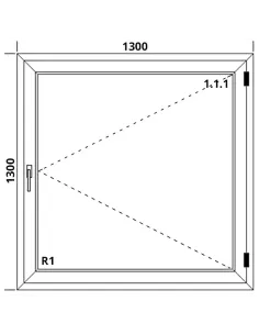 Okno PCV 130 x 130 cm Rozwierne Dwuszybowe Aluplast IDEAL 4000 2
