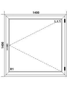 Okno PVC 140 x 140 cm Rozwierne Dwuszybowe Aluplast IDEAL 4000 2