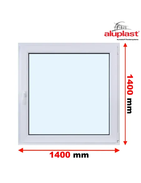 Okno PVC 140 x 140 cm Rozwierne Trzyszybowe Aluplast IDEAL 8000