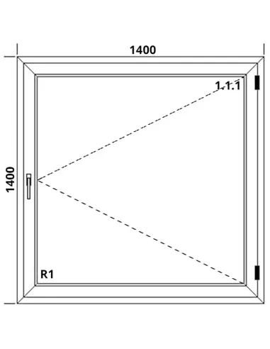 Okno PVC 140 x 140 cm Rozwierne Trzyszybowe Aluplast IDEAL 8000