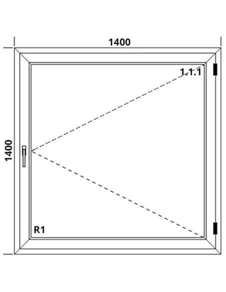 Okno PVC 140 x 140 cm Rozwierne Trzyszybowe Aluplast IDEAL 8000