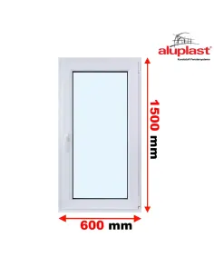 Okno PCV 60 x 150 cm Rozwierne Dwuszybowe Aluplast IDEAL 4000