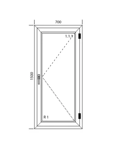 Okno PCV 70 x 150 cm Rozwierne Trzyszybowe Aluplast IDEAL 8000