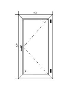 Okno PCV 80 x 150 cm Rozwierne Dwuszybowe Aluplast IDEAL 4000 2