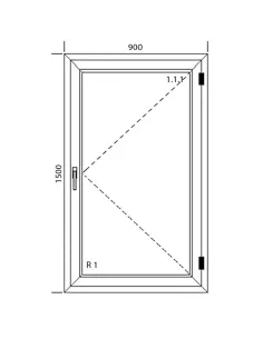 Okno PCV 90 x 150 cm Rozwierne Dwuszybowe Aluplast IDEAL 4000 2