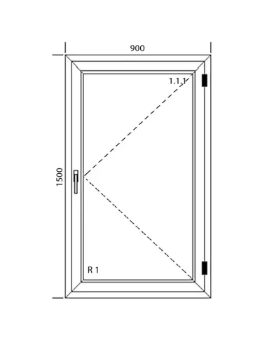 Okno PCV 90 x 150 cm Rozwierne Dwuszybowe Aluplast IDEAL 4000