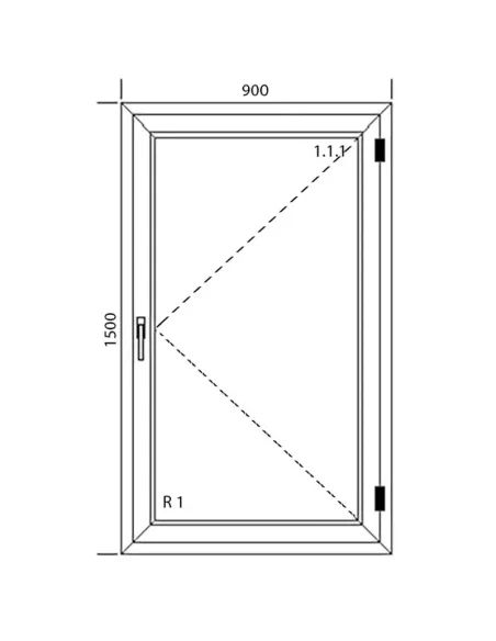 Okno PCV 90 x 150 cm Rozwierne Dwuszybowe Aluplast IDEAL 4000