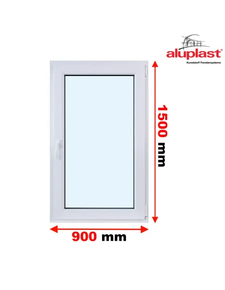Okno PCV 90 x 150 cm Rozwierne Dwuszybowe Aluplast IDEAL 4000