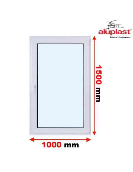 Okno PCV 100 x 150 cm Rozwierne Trzyszybowe Aluplast IDEAL 8000