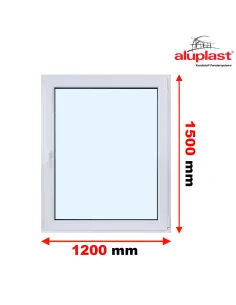 Okno PCV 120 x 150 cm Rozwierne Trzyszybowe Aluplast IDEAL 8000