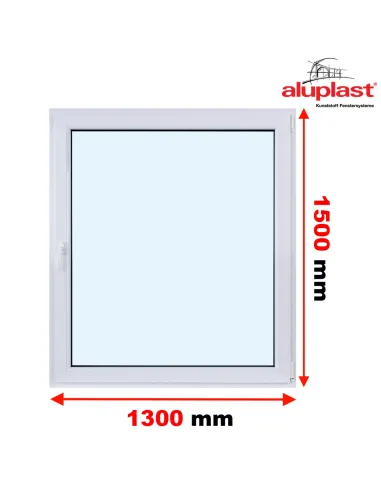 Okno PCV  1300  x 1500 Rozwierne Dwuszybowe Aluplast IDEAL 4000