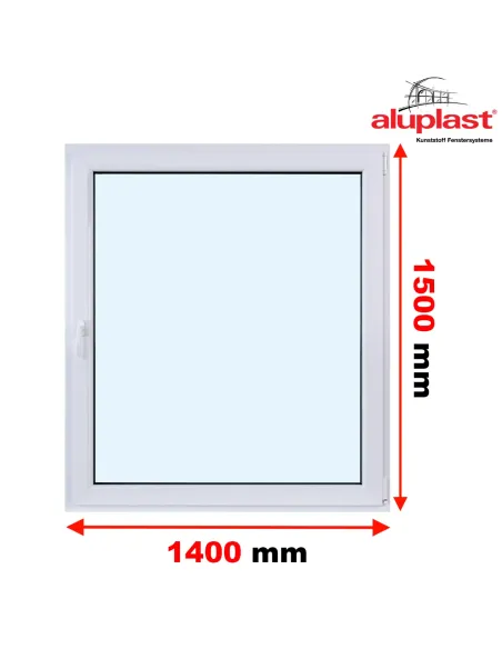 Okno PCV 140 x 150 cm Rozwierne Trzyszybowe Aluplast IDEAL 8000