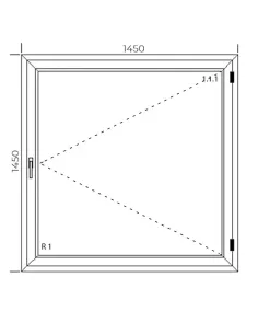 Okno PCV 145 x 145 cm Rozwierne Trzyszybowe Aluplast IDEAL 8000 2