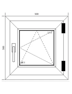 Okno PCV 50 x 50 cm Rozwierno-Uchylne Dwuszybowe Aluplast IDEAL 4000 2