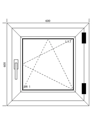 Okno PCV 60 x 60 cm Rozwierno-Uchylne Dwuszybowe Aluplast IDEAL 4000