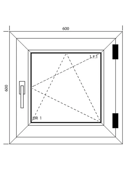 Okno PCV 60 x 60 cm Rozwierno-Uchylne Dwuszybowe Aluplast IDEAL 4000