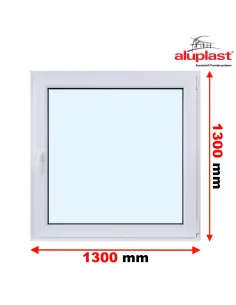 Okno PCV 130 x 130 cm Rozwierno-Uchylne Trzyszybowe Aluplast IDEAL 8000