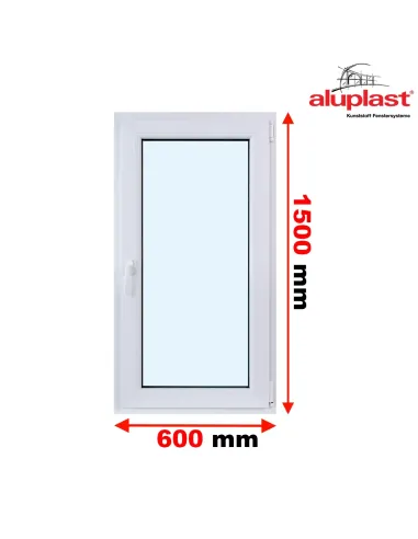 Okno PCV 60 x 150 cm Rozwierne Trzyszybowe Aluplast IDEAL 8000