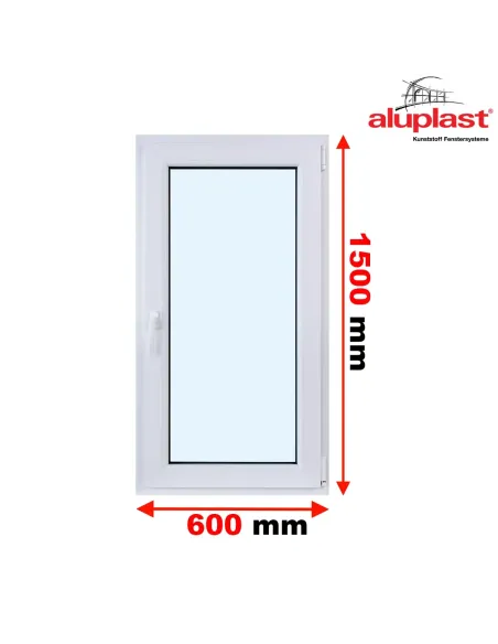Okno PCV 60 x 150 cm Rozwierno-Uchylne Trzyszybowe Aluplast IDEAL 8000