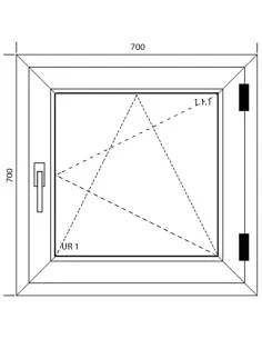 Okno PCV 70 x 70 cm Rozwierno-Uchylne Dwuszybowe Aluplast IDEAL 4000 2