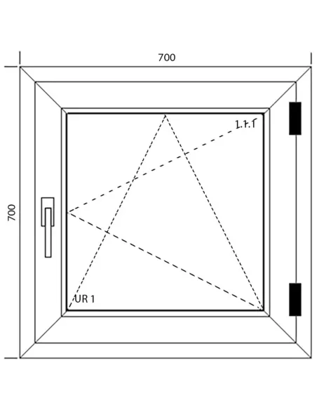 Okno PCV 70 x 70 cm Rozwierno-Uchylne Dwuszybowe Aluplast IDEAL 4000