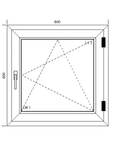 Okno PCV 80 x 80 cm Rozwierno-Uchylne Dwuszybowe Aluplast IDEAL 4000 2
