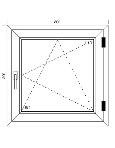 Okno PCV 80 x 80 cm Rozwierno-Uchylne Dwuszybowe Aluplast IDEAL 4000
