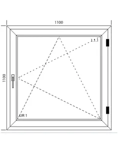 Okno PCV 110 x 110 cm Rozwierno-Uchylne Dwuszybowe Aluplast IDEAL 4000 2