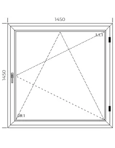 Okno PCV 145 x 145 cm Rozwierno-Uchylne Dwuszybowe Aluplast IDEAL 4000 2