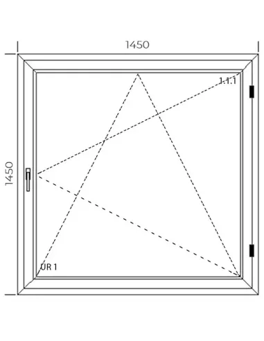 Okno PCV 145 x 145 cm Rozwierno-Uchylne Dwuszybowe Aluplast IDEAL 4000