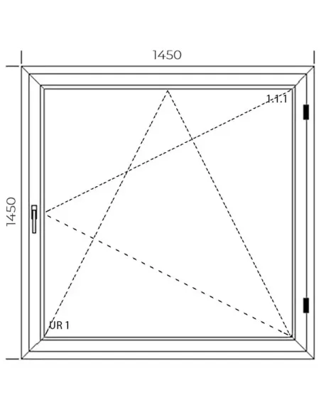 Okno PCV 145 x 145 cm Rozwierno-Uchylne Dwuszybowe Aluplast IDEAL 4000