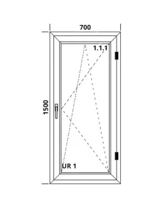 Okno PCV 70 x 150 cm Rozwierno-Uchylne Dwuszybowe Aluplast IDEAL 4000 2