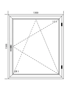 Okno PCV 130 x 150 cm Rozwierno-Uchylne Dwuszybowe Aluplast IDEAL 4000 2