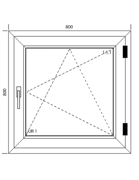 Okno PCV 80 x 80 cm Rozwierno-Uchylne Trzyszybowe Aluplast IDEAL 8000
