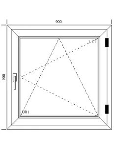 Okno PCV 90 x 90 cm Rozwierno-Uchylne Trzyszybowe Aluplast IDEAL 8000 2