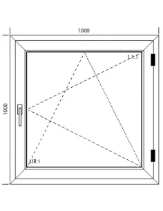 Okno PCV 100 x 100 cm Rozwierno-Uchylne Trzyszybowe Aluplast IDEAL 8000 2