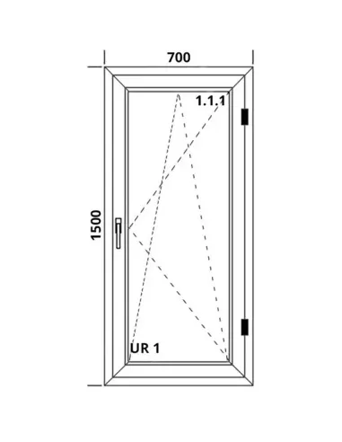Okno PCV 70 x 150 cm Rozwierno-Uchylne Dwuszybowe Aluplast IDEAL 8000