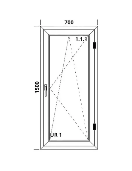 Okno PCV 70 x 150 cm Rozwierno-Uchylne Dwuszybowe Aluplast IDEAL 8000