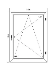 Okno PCV 110 x 150 cm Rozwierno-Uchylne Trzyszybowe Aluplast IDEAL 8000 2