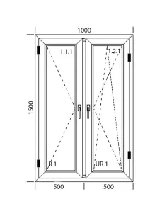 Okno PCV 100 x 150 cm Dwukwaterowe: Rozwierane + Rozwierno-uchylne Aluplast IDEAL 4000 2
