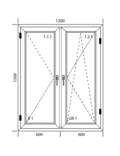 Okno PCV 120 x 150 cm Dwukwaterowe: Rozwierane + Rozwierno-uchylne Aluplast IDEAL 4000 2