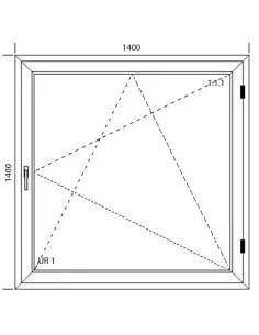 Okno PCV 140 x 140 cm Rozwierno-Uchylne Dwuszybowe Aluplast IDEAL 4000 2