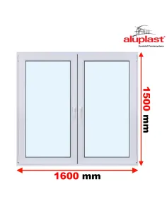 Okno PCV 160 x 150 cm Dwukwaterowe: Rozwierane + Rozwierno-uchylne Aluplast IDEAL 8000