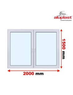 Okno PCV 200 x 150 cm Dwukwaterowe: Rozwierane + Rozwierno-uchylne Aluplast IDEAL 8000
