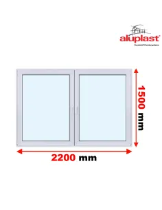 Okno PCV 220 x 150 cm Dwukwaterowe: Rozwierane + Rozwierno-uchylne Aluplast IDEAL 4000