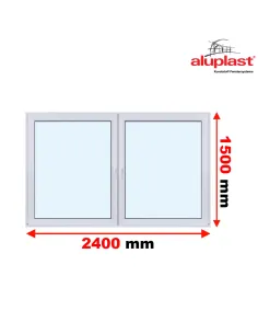 Okno PCV 240 x 150 cm Dwukwaterowe: Rozwierane + Rozwierno-uchylne Aluplast IDEAL 8000