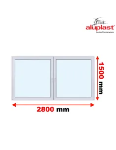 Okno PCV 280 x 150 cm Dwukwaterowe: Rozwierane + Rozwierno-uchylne Aluplast IDEAL 4000