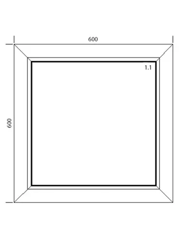 Okno PCV 60 x 60 cm FIX (Stałe) Aluplast IDEAL 4000