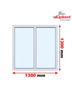 Okno PCV 130 x 130 cm Dwukwaterowe: FIX+FIX (Stałe) Aluplast IDEAL 8000